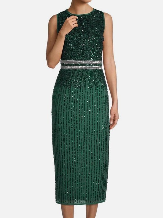 Mac Duggal Dresses & Skirts - Mac Duggal Emerald Green Embellised Midi Sheath Dress NWT sz 6